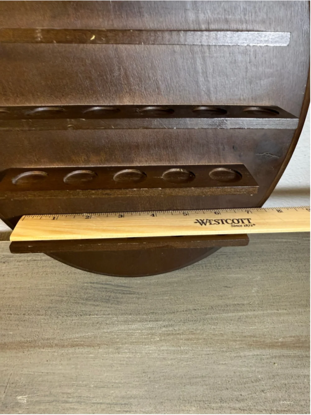 Vintage Wood Thimble/Miniature Display Oval Shelf Wall Rack